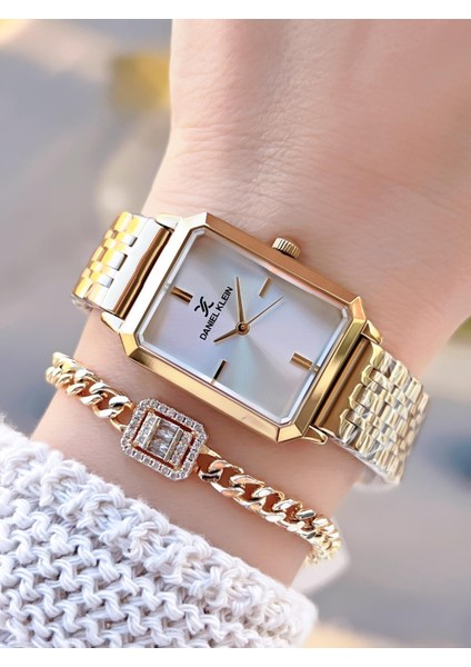 Çelik Kordonlu 2 Yıl Garantili 3 Atm Suya Dayanıklı Kadın Kol Saati+Bileklik BD.13785.6