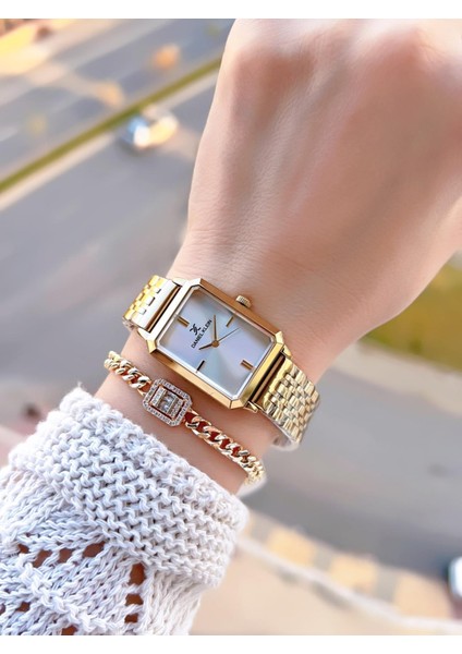 Çelik Kordonlu 2 Yıl Garantili 3 Atm Suya Dayanıklı Kadın Kol Saati+Bileklik BD.13785.6 fiyatları