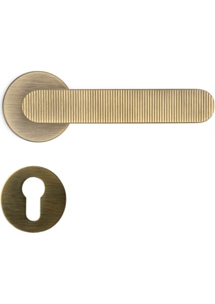 Solo-V Rozetli Kapı Kolu Antik Renk Yale ( Dış Kapı Rozetli)