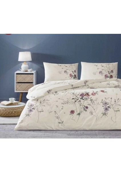 Taç Çift Kişilik Ranforce Nevresim Takımı Kiara Ekru