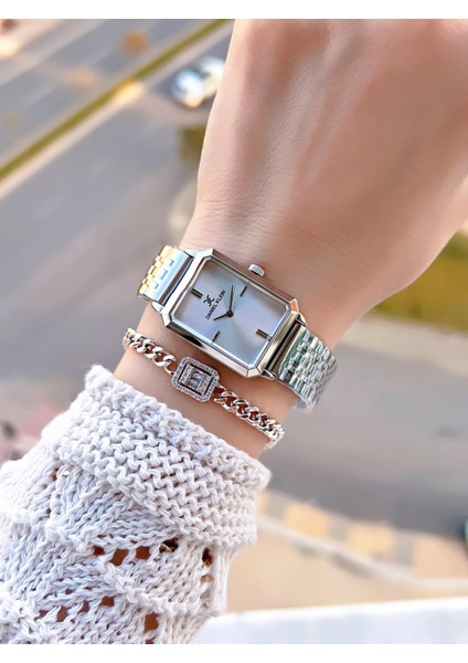 Çelik Kordonlu 2 Yıl Garantili 3 Atm Suya Dayanıklı Kadın Kol Saati+Bileklik BD.13785.1 fiyatları