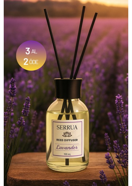 Lavanta Bambu Çubuklu Oda Kokusu 100 ml Lavander Reed Diffuser 100ML