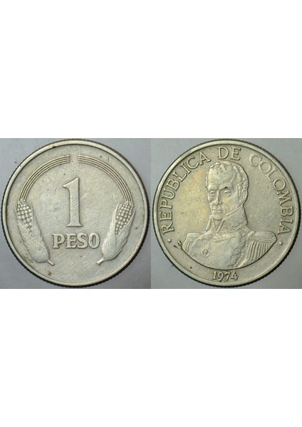 Kolombiya 1 Peso 1974.