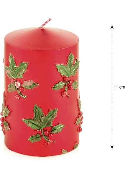 Home Kırmızı Yıllbaşı Temalı Dekoratif Mum 11 cm fırsatları