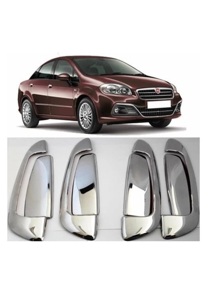 Fiat Linea Krom Kapı Kolu 4 Kapı 8 Parça 2007 ve Üzeri Paslanmaz Çelik (Çerçeveli)