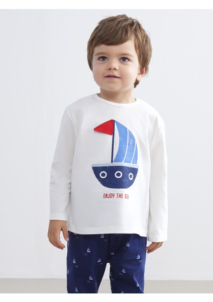 Yeni Sezon Bisiklet Yaka Baskılı Erkek Bebek Pijama Takım fiyatları