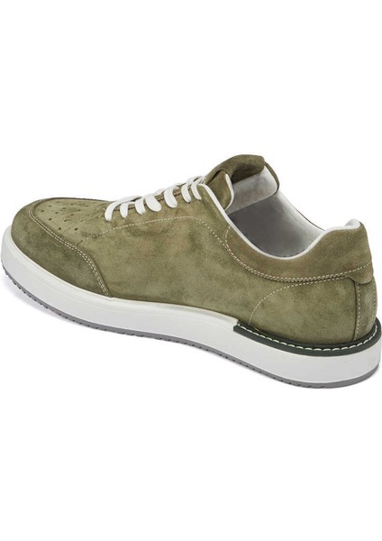 Yeşil Hakiki Süet Deri Erkek Sneaker - E24I1AY56857-J86