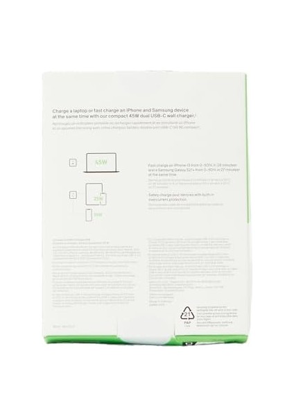 Çift Usb-C Duvar Şarj Cihazı 45W, 14, 13, 12, Pro, Pro Max, iPad Pro 12.9, 11, Macbook, Galaxy S23, S23+, Ultra, Tab ve Daha Fazlası Için Gan Teknolojili Pd 3.0 Hızlı Şarj fiyatları