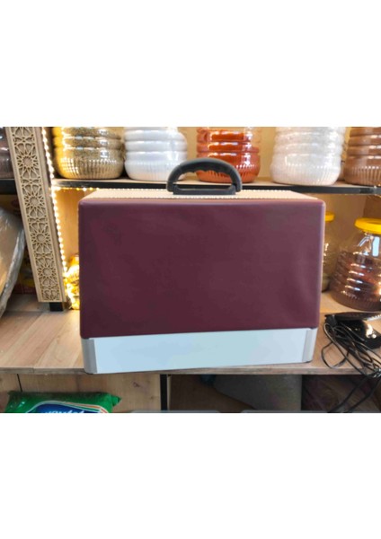 Dikiş Makinası Çantası Ahşap Derili