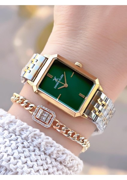 Çelik Kordonlu 2 Yıl Garantili 3 Atm Suya Dayanıklı Kadın Kol Saati+Bileklik BD.13785.8