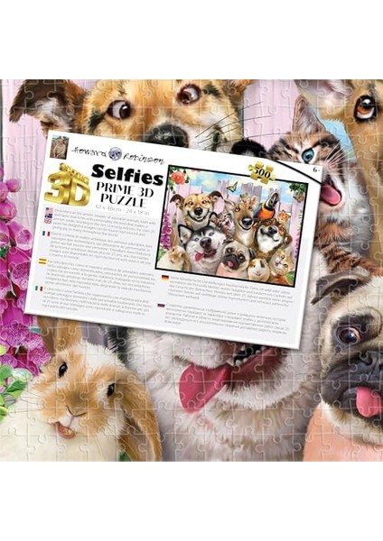 3D - Pet Selfie - 500 Parça Yetişkin Puzzle modelleri