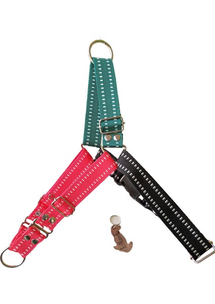 Köpek Göğüs Tasması Orta ve Büyük Irk Ayarlamalı Önden ve Sırttan Çekmeli Kolon Kordon Siyah & Pembe & Yeşil fiyatları