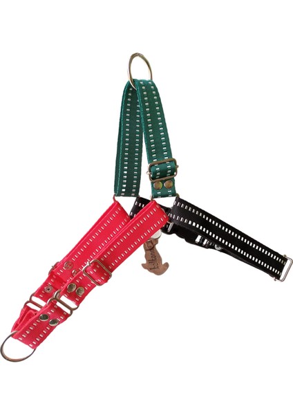 Köpek Göğüs Tasması Orta ve Büyük Irk Ayarlamalı Önden ve Sırttan Çekmeli Kolon Kordon Siyah & Pembe & Yeşil fırsatları