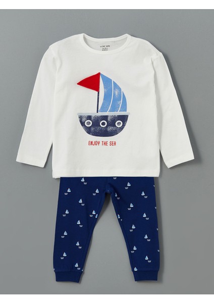 Yeni Sezon Bisiklet Yaka Baskılı Erkek Bebek Pijama Takım modelleri