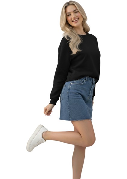 Modal Oversize Dökümlü Tüylenmez Basıc Kadın Sweatshırt fiyatları