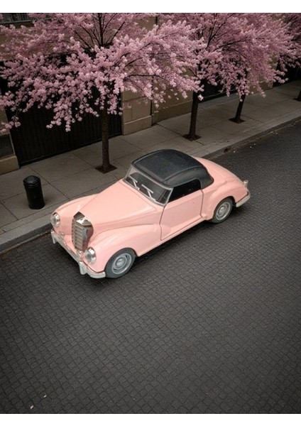 Nostaljik Klasik Çek Bırak Pembe Metal Araba – Koleksiyonluk Metal Model