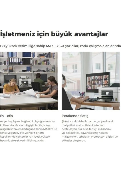Maxify GX4040 Wi-Fi Renkli Çok Fonksiyonlu Tanklı Mürekkep Püskürtmeli Yazıcı+A4 Fotokopi Kağıdı Hediye