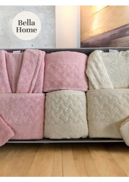 8 Parça Hasır Aile Bornoz Seti - Çeyiz Seti - %100 Pamuk - Orijinal Lüks Kutu modelleri