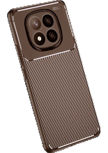 Xiaomi Redmi Note 14 Pro Plus Kılıf Auto Focus Karbon Kapak - Kahverengi modelleri