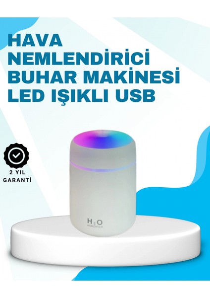LED Işıklı Sessiz Masaüstü Nemlendirici – 3 Buhar Modu