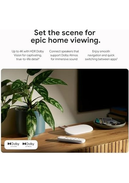 Tv Streamer 4K - Sesli Arama Uzaktan Kumandasıyla Tv'nizde Hızlı Akış Eğlencesi - 4K Hdr'de Film, Şov, Canlı Tv ve Netflix Izleyin - Akıllı Ev Kontrolü - 32 GB Depolama - Porselen fiyatları