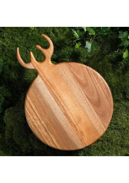 El Yapımı Akasya Ağacı Ahşap Kesme ve Doğrama Tahtası – Şık Tasarımlı, Dayanıklı, Et, Peynir, Ekmek, Sebze ve Meyve Kesim, Mutfak Için Ahşap Kesim Panosu (Yuvarlak Geyik, Ø 24 Cm) fiyatları