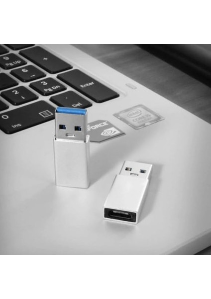 Usb-C To USB 3.0 Adaptör | Type-C Dişi - USB 3.0 Erkek Dönüştürücü | Yüksek Hızlı Data ve Şarj | Tak-Çalıştır | Telefon, Tablet, Laptop Uyumlu Gümüş modelleri
