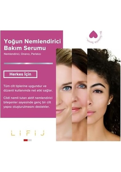 Lifij Yoğun Nemlendirici Bakım Serumu, Cildin Nem Tutma Kapasitesini Arttırarak Ihtiyacı Olan Nemi Karşılamaya ve Cildinizin Onarılmasına Yardımcı Olur (30ML) fiyatları