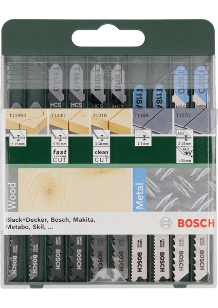 Professional Accessories Dekupaj Testere Seti, Yeşil, 10 Adet