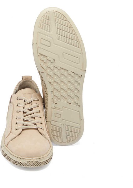Bej Hakiki Nubuk Deri Erkek Sneaker - E24I1AY56865-B23