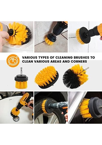 Matkap Fırça Başlığı, 3 Adet Matkap Fırça Başlığı Seti, Akülü Tornavida Için Fırça,,, Zemin Kaplaması, Mermer, Seramik Temizliği Için Matkap Fırça Seti modelleri