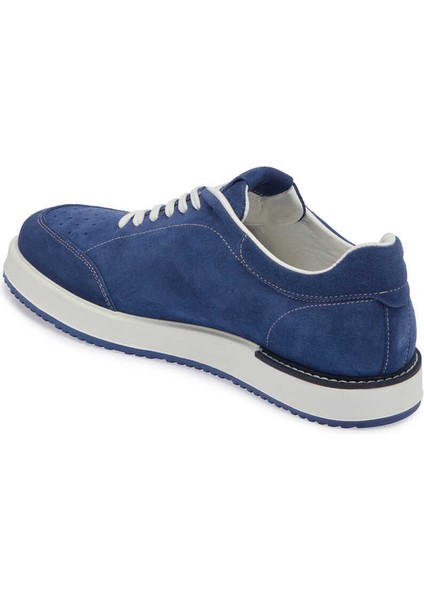 Lacivert Hakiki Süet Deri Erkek Sneaker - E24I1AY56857-D44
