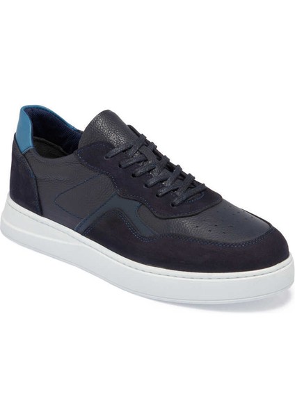 Lacivert Hakiki Deri Erkek Sneaker - E24I1AY56841-A31 indirimleri