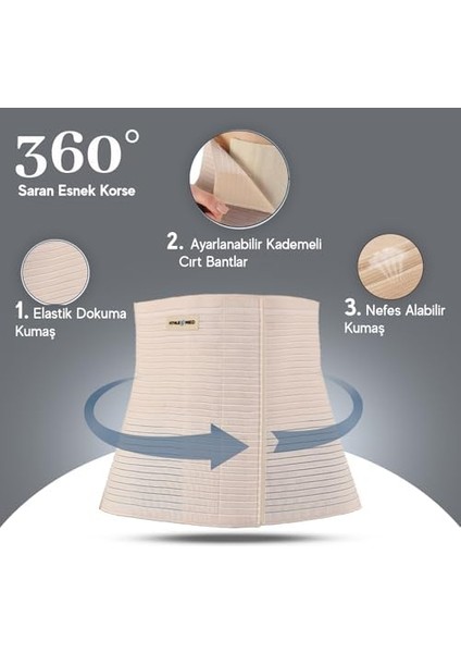 Abdominal Korse – Ayarlanabilir Karın ve Bel Destekli Nefes Alabilir Korse, Esnek Yapı ile Günlük ve Aktif Kullanım Için Uygun