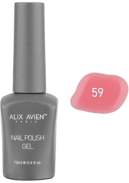Alıx Avıen Koyu Pembe Kalıcı Oje 59-Yoğun Renk Veren Jel Oje 12 Ml-Nail Uv Gel Polish 59