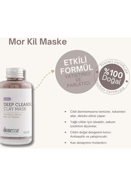 Dionesse Sivilce Karşıtı Akne Giderici Set - 100% Doğal Mor Kil Maske, Lavanta Suyu ve Kayısı Sabunu | Sivilce Kurutucu ve Siyah Nokta Giderici Cilt Bakım Seti modelleri