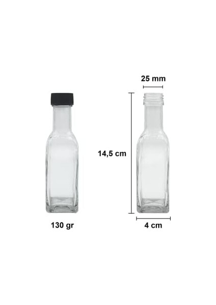 Maraska Şeffaf 100 ml Sızdırmaz Kapaklı Boş Cam Şişe 6 Adet fiyatları