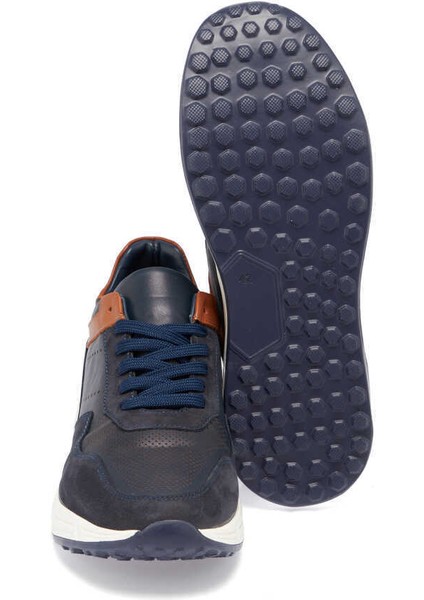 Lacivert Hakiki Deri Erkek Sneaker - E24I1AY56859-A31