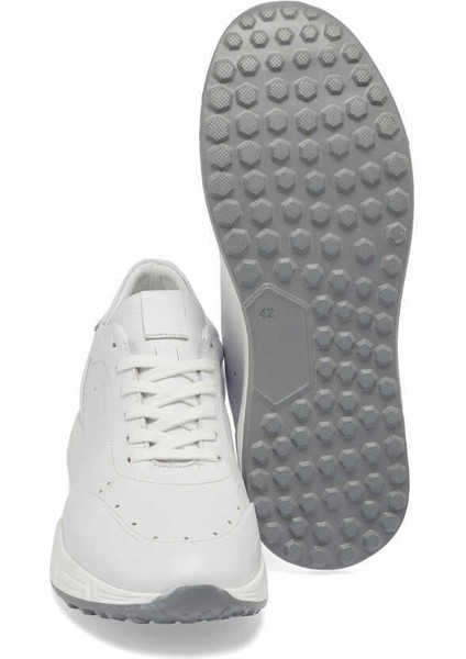 Beyaz Hakiki Deri Erkek Sneaker - E24I1AY56860-A26