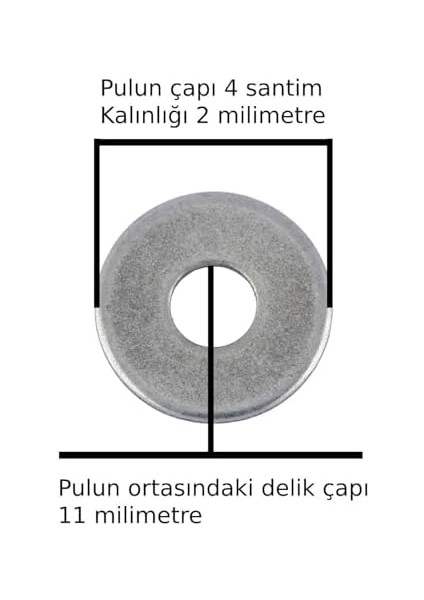 Demir Pul Şase Pulu Galveniz Kaplı Büyük Çok Amaçlı Tamir Pulu Çap 4 Santim Kalınlık 2 Orta Boşluk Çap 11 4 Adet Set fiyatları