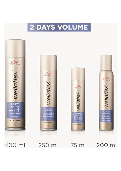 Wellaflex 2 Days Volume 2 Gün Boyunca Hacim Veren Saç Spreyi Extra Strong Hold - 75 ml modelleri