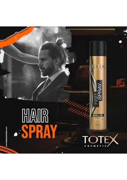 Totex Saç Şekillendirici Aeresol Spray Gold | Yüksek Tutuş | Parlak Görünüm 400ML