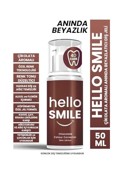 Hello Smile Çikolata Aromalı Anında Beyazlatıcı Diş Jeli fiyatları