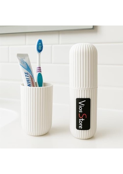 Vios Store Taşınabilir Diş Fırçası Kutusu | 2 Bölmeli Hijyenik Saklama Kabı | Sert Plastik,kadın, Erkek ve Çocuk Için Uygun – Diş Macunu & Fırça Taşıma Organizer - Renkler Karışıkdır- (2 Adet) fiyatları