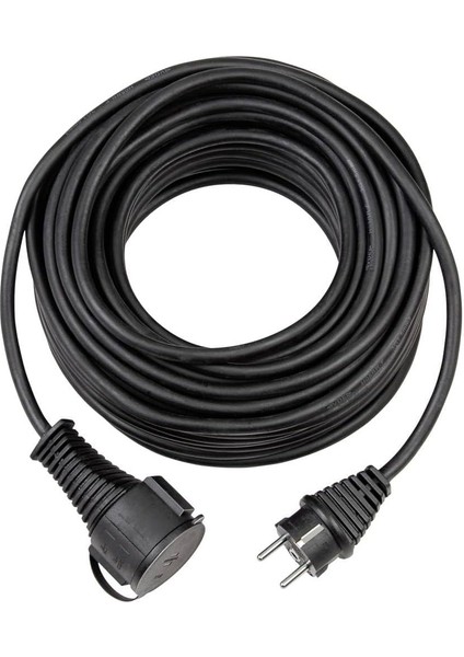 Kaliteli Kauçuk Uzatma Kablosu (25 M, IP44, Dış Mekan Için Kablo), Siyah