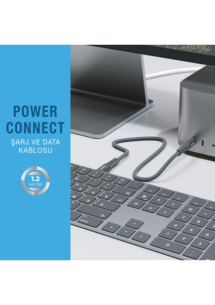 PSM118 Type-C To Lightning 20W Hızlı Şarj ve Data Kablosu 1.2 Metre Gri modelleri