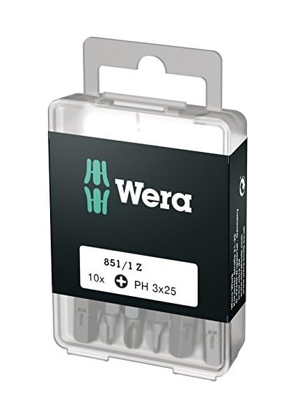 Uç Çeşitleri, 851/1 Z Ph 3 Dıy, Ph 3 x 25 mm (Kutu Başına 10 Uç), 05072402001 fiyatları