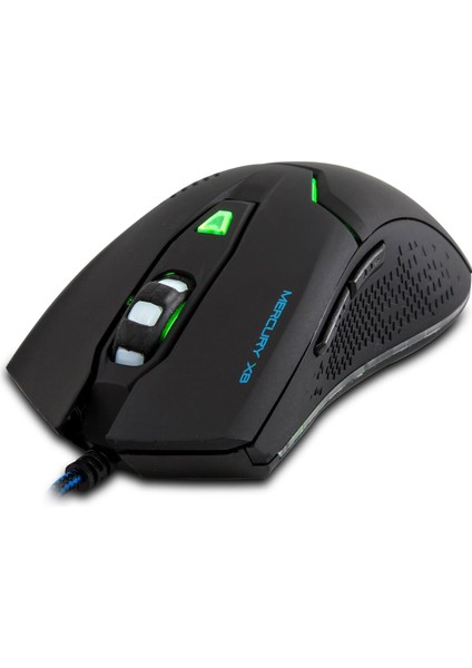 Mercury X8 LED Işıklı 6d 3200DPI Optik Gaming Oyuncu Mouse, Siyah