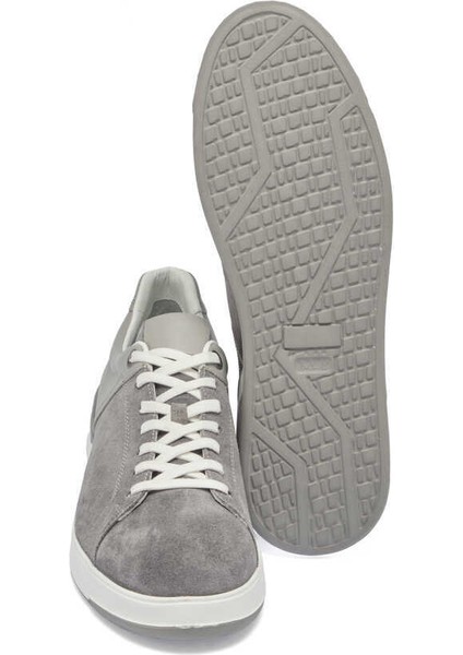 Gri Hakiki Süet Deri Erkek Sneaker - E24I1AY56819-C11