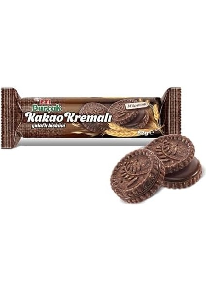 Eti Burçak Yulaflı Kakao Kremalı Bisküvi 82 G x 9 Adet